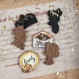 ЦЕНА СНИЖЕНА! Деревянные украшения Prima - Wood Icons - Cigar Box Secrets, 24 штуки