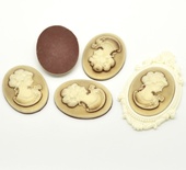 Кабашон "Леді", колір кавово-світлий, розмір 40x30 мм, 1 шт.