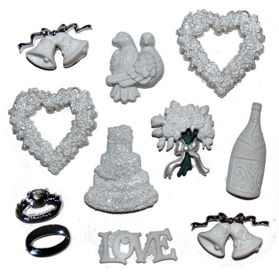Набір декоративних ґудзиків Dress It Up - Wedding
