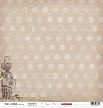 Бумага двусторонняя для скрапбукинга от ScrapBerry's - Фотоархив - Камера, 30,5х30,5 см