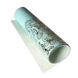 Відріз екошкіри з тисненням золотою фольгою Golden Butterflies Mint 50x25см, ТМ Фабрика Декору