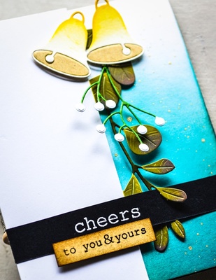 Набір з ножа для вирубки і трафарета від Poppystamps - Mistletoe Side Strips and Stencil