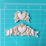 Набір гіпсового декору з патинуванням від E.В.A - серце, 2 дет.