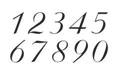 Акриловый штамп A007c Цифры, размер 8х3,5 см