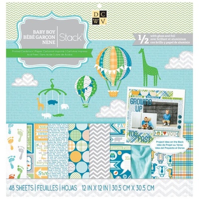 Набір паперу DCWV - Baby Boy 3, 30x30 см, 24 аркуші