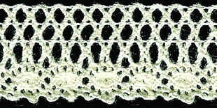 Мереживо в’язане, колір бежевий, ширина 15 мм, довжина 90 см