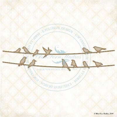 Чипборд Blue Fern StudiOs-Birds on a Wire