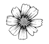 Акриловый штамп FL032 Цветок, размер 4,5 * 4,4 см