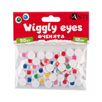 Оченята SANTI самоклейні кольорові 12мм 50 шт.