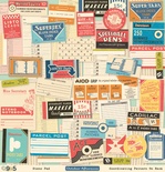 Лист двусторонней скрапбумаги от October Afternoon - “9 to 5” Collection - Steno Pad, 30х30