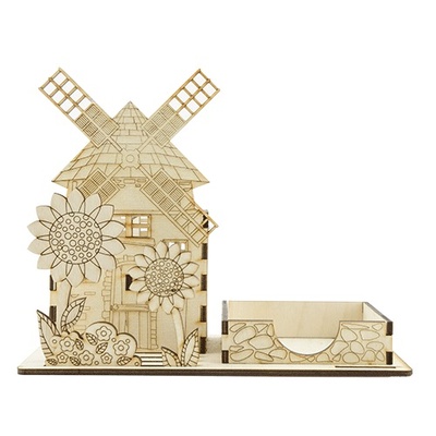 Заготовка ТМ Фабрика Декору - Дерев’яний органайзер "Млин" для олівців і паперу