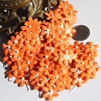 Пласкі квіточки, колір: помаранчевий, 1,5см