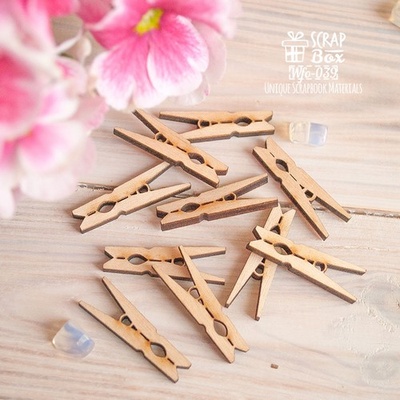 Чипборд ScrapBox - Набір дерев’яних прищепок 10 шт. Wfo - 039