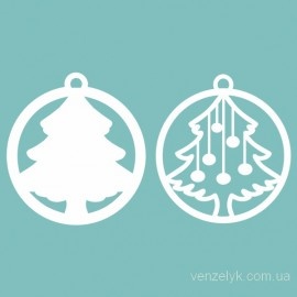 Чипборд від Вензелик - двошарове прикраса 03, розмір: 41x45 мм