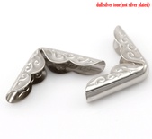 Куточки для альбомів, 30x21x4мм, колір срібло, 4 шт.