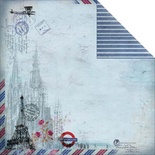 Лист двусторонней скрапбумаги Fabscraps - Romantic Travel Double-Sided Paper - Travel Culture 1, 30х30 см