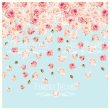 Деко велум (Аркуш кальки з малюнком) Троянди на блакитному 1, ТМ Фабрика Декору