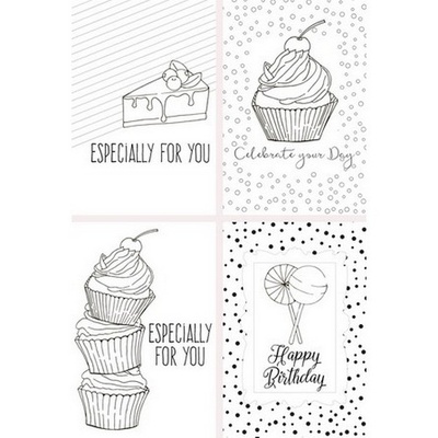 Набор открыток для раскрашивания аква чернилами, акварелью Candy shop, ТМ Фабрика Декору