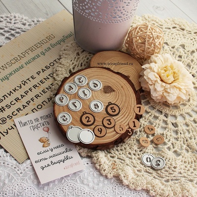 Набір ножів для вирубки від Scrapfriend - Астра: Цифри і кулон