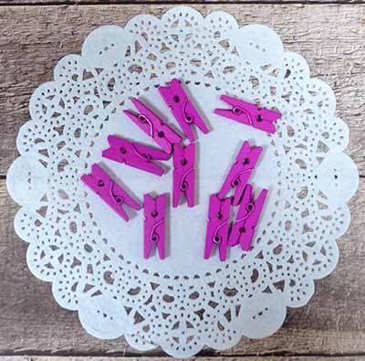 Прищіпки Деревʼяні від ScrapBerryʼs "Фуксія", 2,5см, 10 см