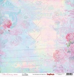 Лист бумаги для скрапбукинга от ScrapBerry's - Цветочная вышивка - Меланж, 30,5 х 30,5 см