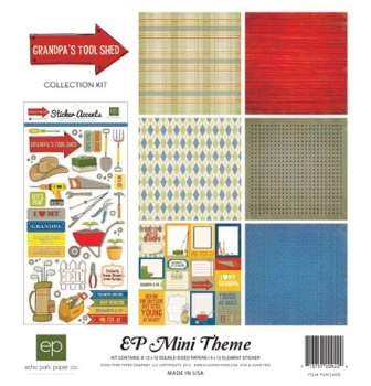 Міні-набір паперу від Echo Park "Grandpa's Tool Shed Collection Kit" - дідусь, 30x30