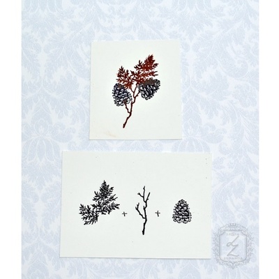 Акриловый штамп Lesia Zgharda SR178 Веточки, шишки, ягодки, набор из 10 штампов