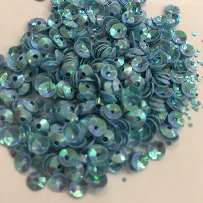 Пайетки круглые объемные 4 мм, бирюзовые, 6 г