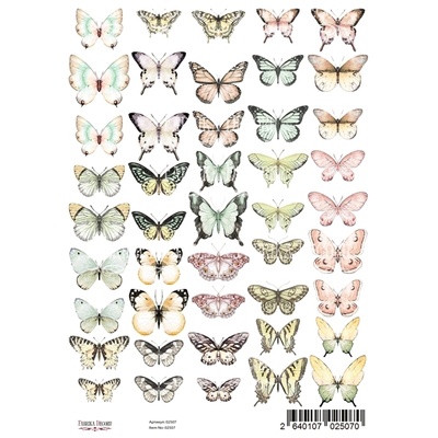 Набор картинок для декорирования Бабочки А4, ТМ Фабрика Декору