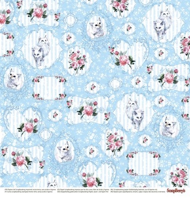 Папір для скрапбукінгу від ScrapBerryʼs - Шеббі - Котика карти 2, 1 аркуш, 30,5x30,5см, 190 г/м², двосторонній