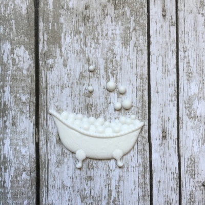 Ванна, пластиковое украшение от Е.В.A, белая, 3,5х2см