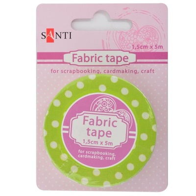 Лента текстильная самоклеющаяся Зеленый горох, 1.5см*5м, ТМ Santi