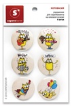 Набор самоклеющихся фишек для скрапбукинга "Котовасия", 6 шт.