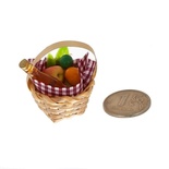 Плетеная корзинка круглая с продуктами и вином от Art of Mini