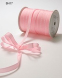 Стрічка Grosgrain/Stitched Edge, колір Pink/White, ширина 9,5мм, довжина 90 см