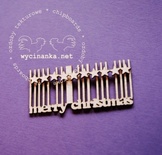 Чипборд від Wycinanka - напис «Merry Christmas» зі штрихом-кодом, 2,5x5см