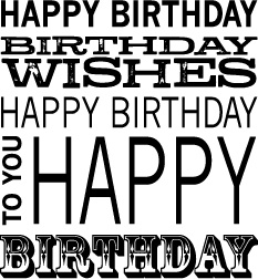 Гумовий штамп від Memory Box - Happy Birthday Background