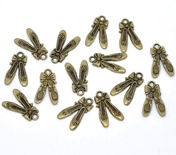 Металлическое украшение "Туфли", античная бронза, размер 21х13 мм, 1 шт.