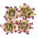 Гардении, набор 4шт., диаметр 5см, сиреневые и зелеными