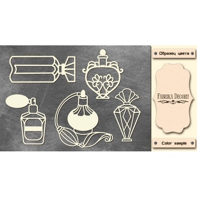 Набір чіпбордів Вінтажні флакони з духами, колір молочний, ТМ Фабрика Декору