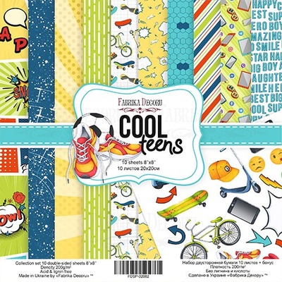 Набор скрапбумаги Cool Teens, 20x20 см, TM Fabrika Decoru