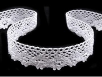 Бавовняне мереживо, білий колір, 25мм, 90см