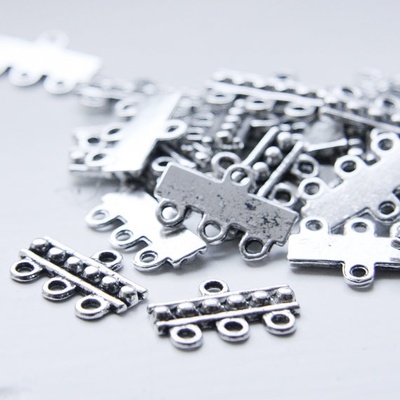 Металева прикраса «Multiple Hole Bars», розмір 18x12 мм, 1 шт.