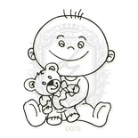 Акриловий штамп Lesia Zgharda D075 хлопчик з ведмедиком