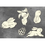 Набiр чіпбордiв Sweet bunny 10x15см #708, колір молочний, ТМ Фабрика Декору