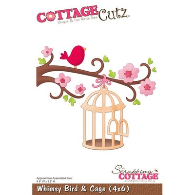Ніж для вирубки CottageCutz - Whimsy Bird & Cage, 10x15см