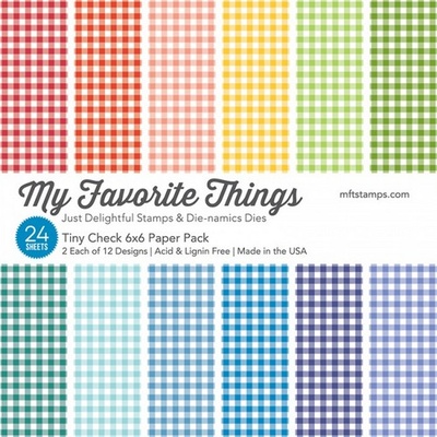 Набор бумаги My Favorite Things - Tiny Check Paper Pack, размер 15х15 см, 24 листа.