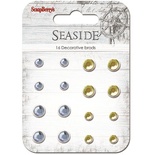 Набір кришталевих брадс "Море", колір пісочно-блакитний, 16шт.