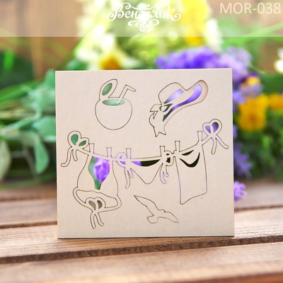 Чипборд від Вензелик - Набір пляжний 02, розмір: 78x89 мм