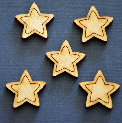 Деревʼяна фігурка WOOD-072 - Зірка, 1 штука